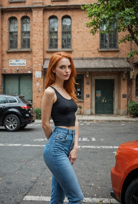 Caitlyn outide in the street photo 5